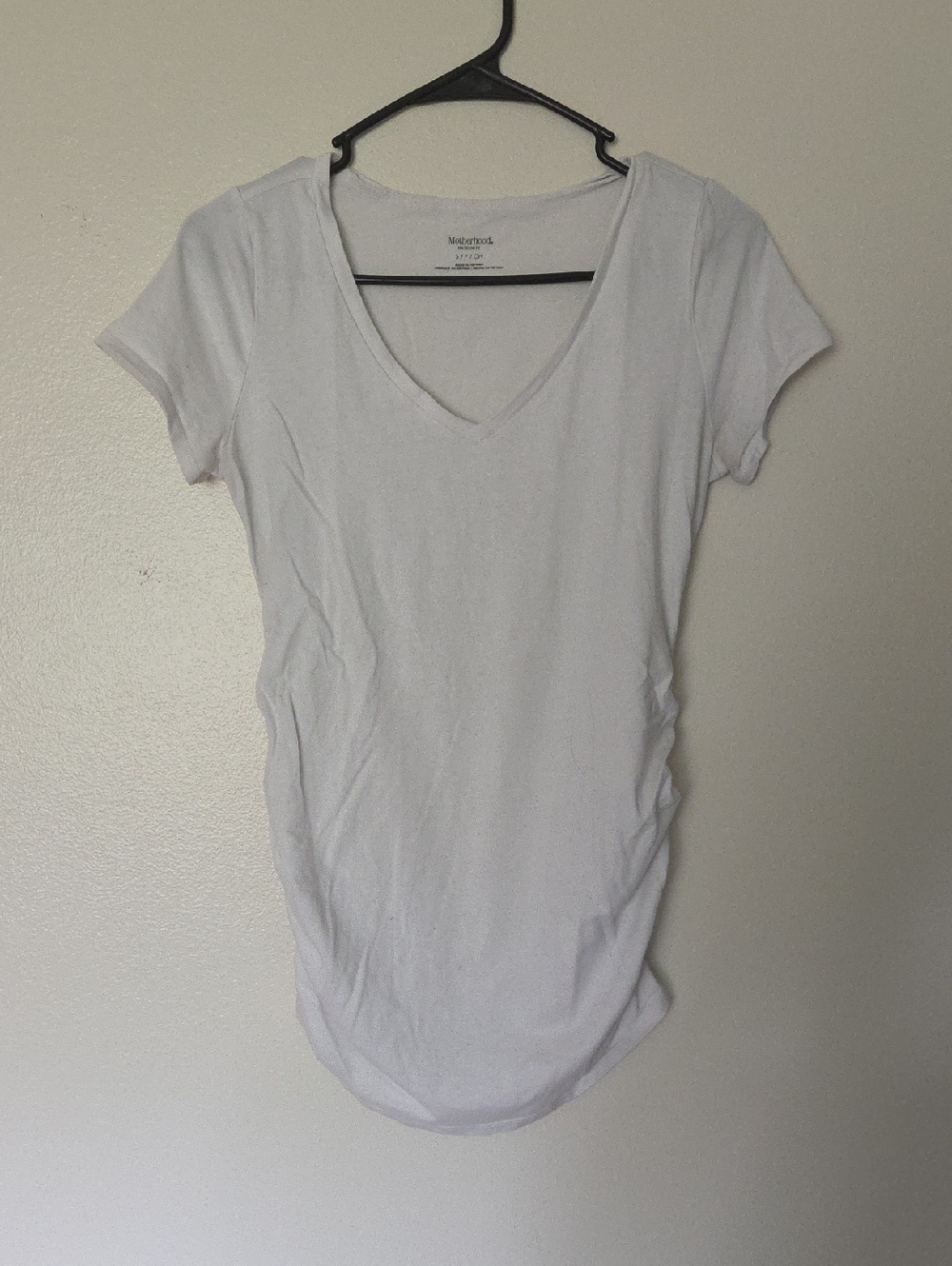 Motherhood Maternity White V-Neck Short Sleeve Tee - Lightweight Staple